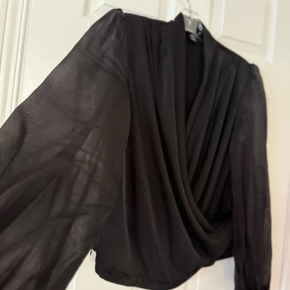 SHEIN Black Draped Blouse - Picture 7 of 7